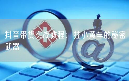 抖音带货实战教程：挂小黄车的秘密武器