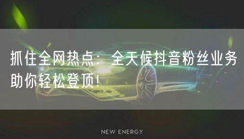 抓住全网热点：全天候抖音粉丝业务助你轻松登顶！